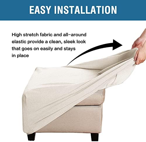 HVERSAILTEX Square Ottoman Slipcover with Elastic Bottom 1