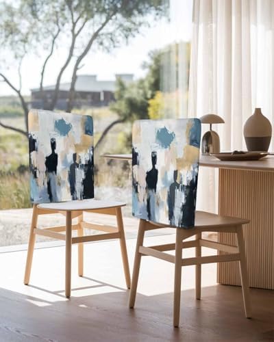 Modern Abstract Oil Painting Chair Covers Set of 4