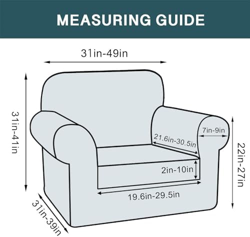 FantasDecor 2 Piece Velvet Chair Slipcover