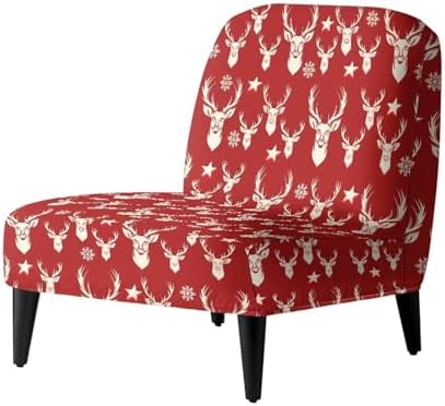 Stretch Armless Deer Print Accent Chair Slipcover