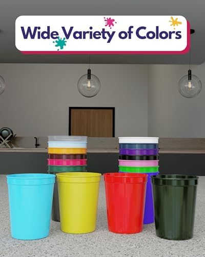 PartyPrints 10 Pack Black Reusable Plastic Cups