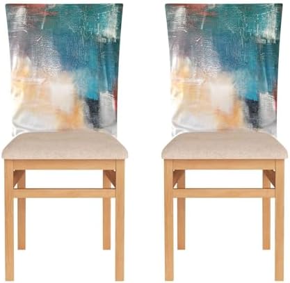 Poeticcity 6 Pack Dining Chair Slipcovers with Painted Canvas Texture