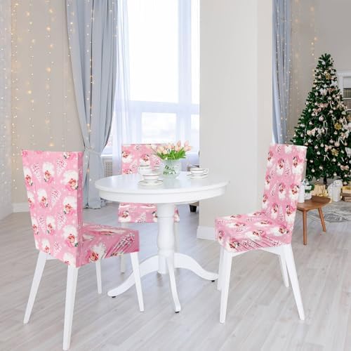 4Pcs Christmas Chair Covers with Santa and Tree Design
