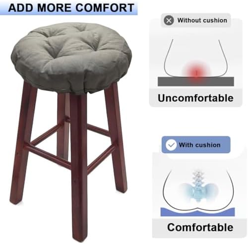 Levoberg Round Bar Stool Cushion 118 Inch Light Gray