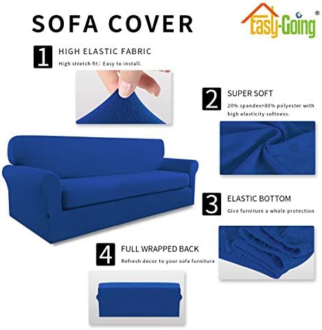 Easy-Going 2 Pieces Microfiber Stretch Sofa Slipcover - Spandex Soft Fitted Cover