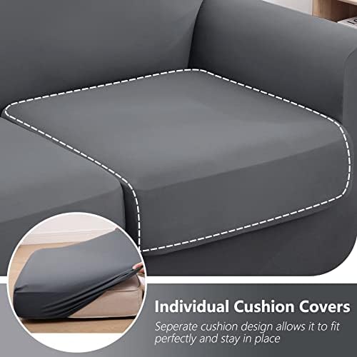 Hyha 4 Piece Sofa Slipcovers for 3 Cushion Couch