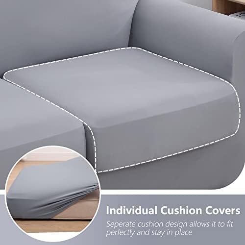 Hyha 4 Piece Sofa Covers for 3 Cushion Couch