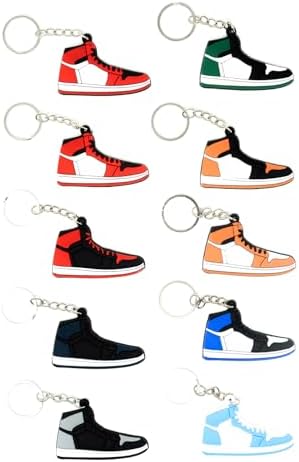 Retro Sneaker Keychains Pack of 10 for Kids
