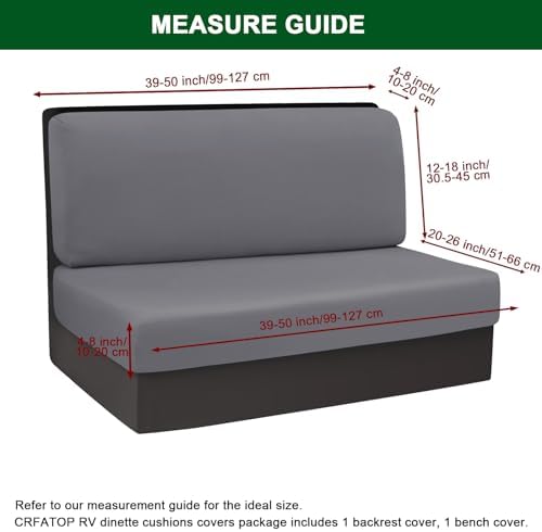 CRFATOP 2 Piece Waterproof RV Dinette Cushion Covers