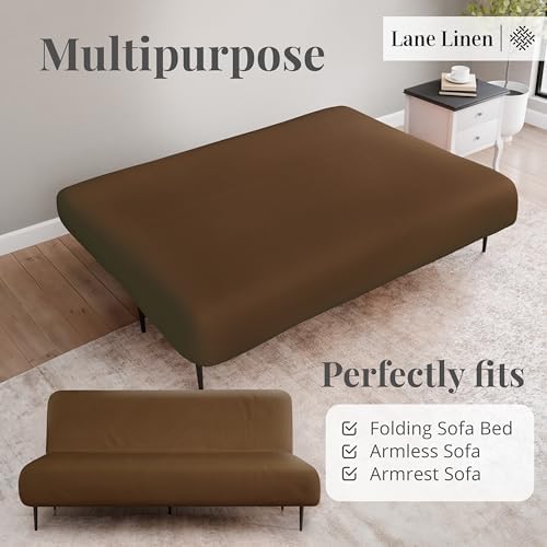 LANE LINEN Armless Futon Cover - Brown 1