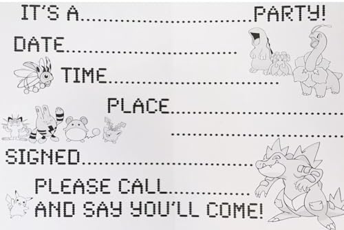 Pokemon 2000 Vintage Party Invitations 8-Pack