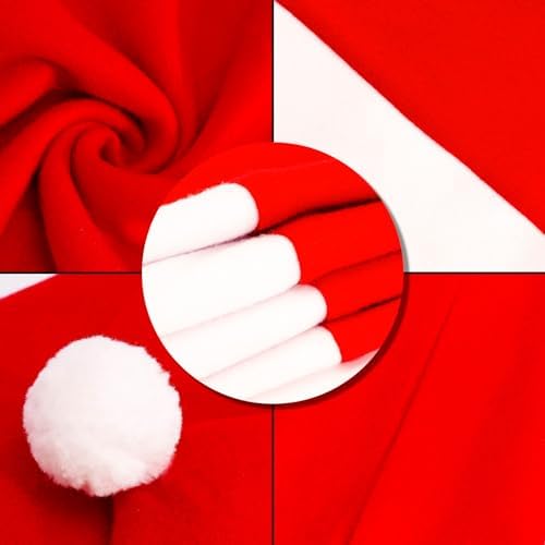 6 PCS Christmas Chair Covers with Santa Hat Design