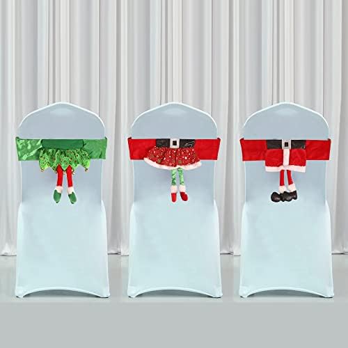 Yahpetes 3 Pcs Christmas Chair Sashes