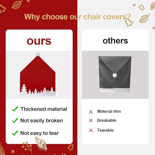 2PCS Christmas Chair Covers with Santa Hat Design 1