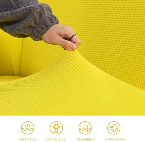 Stretch Sofa Slipcover 35-55 Inch Pet Friendly Yellow