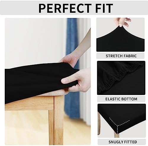 Easy-Going 100 Waterproof Dining Chair Covers Set of 4 Black