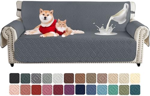 XINEAGE Waterproof Sofa Cover for Pets and Kids 69 Inch Dark Gray