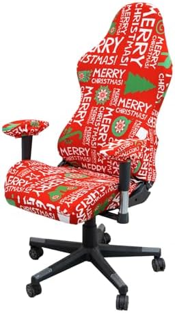 Gaming Chair Covers with Armrest Protection - Christmas Vermilion