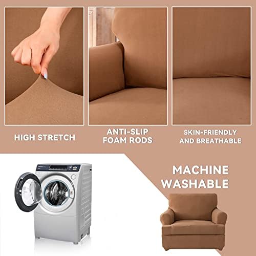 Molasofa T Cushion Chair Slipcover Set 2 Pieces Brown