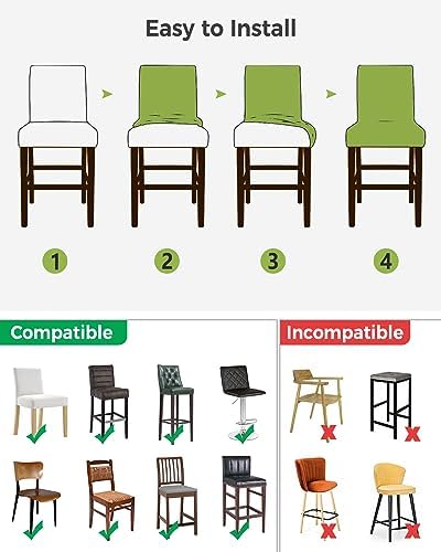 Abstract Oil Painting Bar Stool Covers Set of 4 Modern Canvas Art Slipcovers
