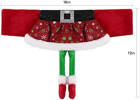 ANMINY 4PCS Christmas Chair Sashes Red Skirt