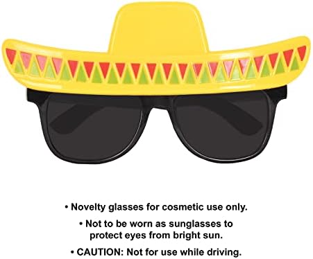 Beistle 2 Piece Plastic Sombrero Glasses Fiesta Party Decor