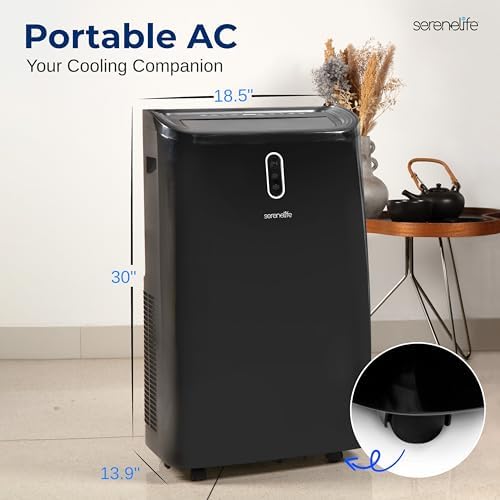 SereneLife SLPAC242B 12000 BTU Portable AC Unit with Dehumidifier and Fan