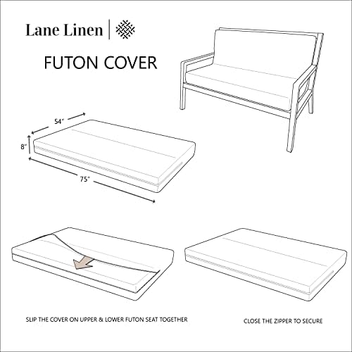 Lane Linen Futon Cover Full Size 100 Cotton Zippered Taupe
