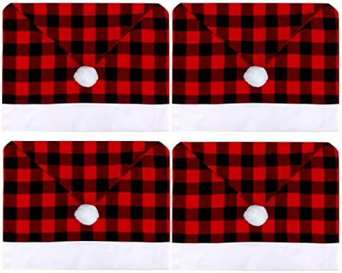FOIMAS Christmas Santa Hat Chair Covers 4PCS 1