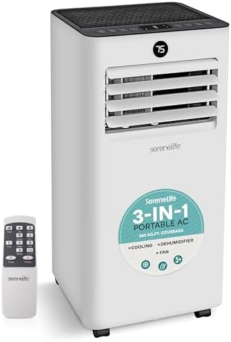 SereneLife 8000 BTU Portable AC Unit with Dehumidifier and Fan