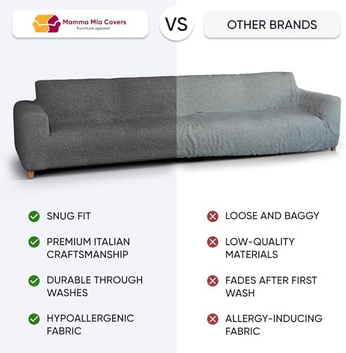 PAULATO BY GAICO Stretch Sofa Slipcover - Microfiber - Pet Friendly - 1-Piece Fit - Mango