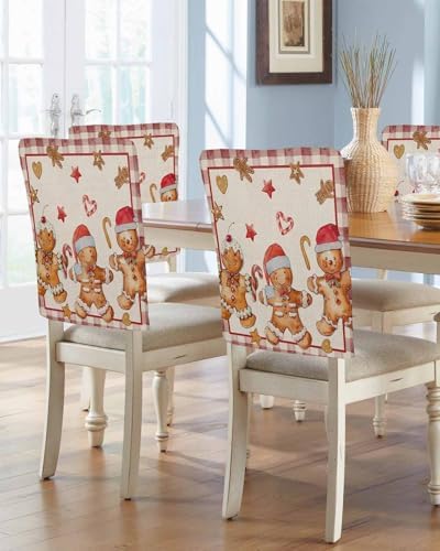 4 Pcs Christmas Chair Back Covers Set