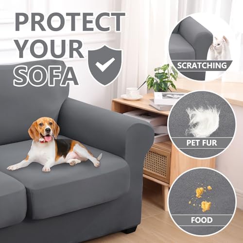 Hyha 4 Piece Sofa Slipcovers for 3 Cushion Couch