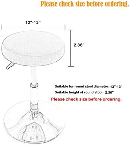 Round Stool Cover Canvas Cotton 13 Inches Blue