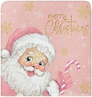 Pink Santa Christmas Chair Covers Set of 4 for Dining Room 1