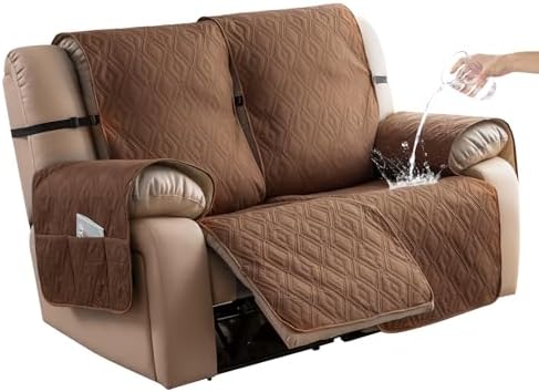 Genina Waterproof Recliner Cover for 2 Seat Non-Slip and Washable