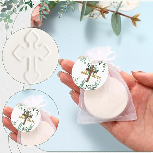 24 Cross Scented Soap Baptism Favors for Guests