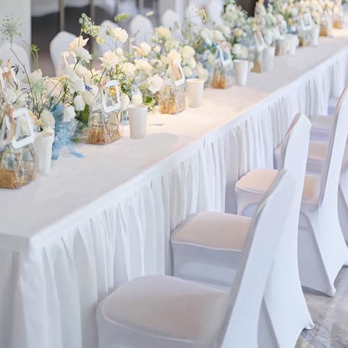 LEBENGURU Premium Spandex Chair Cover 100 PCS White