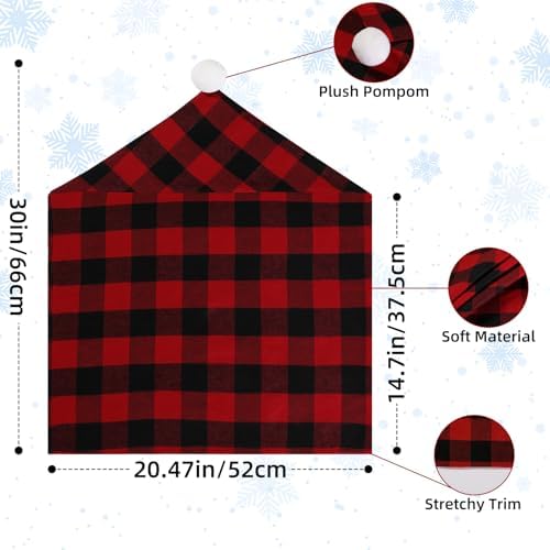 GlyinnHe 4 Pack Red Black Buffalo Plaid Chair Covers