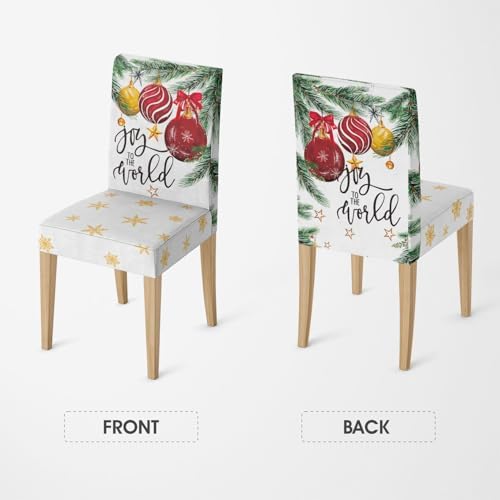 Horaldaily 6PCS Christmas Chair Covers with Balls