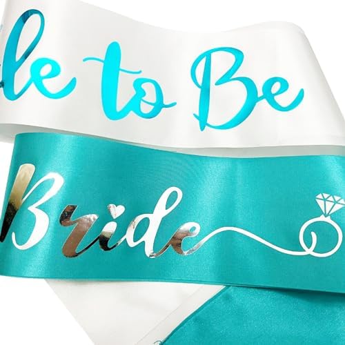 Teal Blue Bride to Be Sash Engagement Party Decor