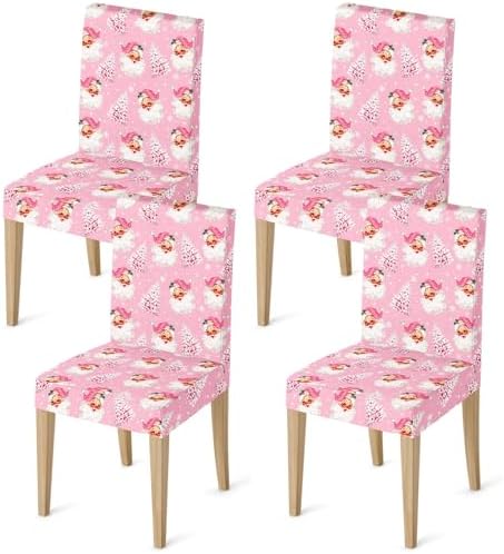 4Pcs Christmas Chair Covers with Santa and Tree Design