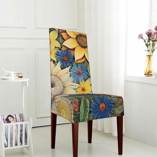 ViLLeX Universal Sunflower Parson Chair Slipcover Protector