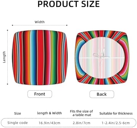 Mexican Serape Pattern Seat Covers for Dining Chairs