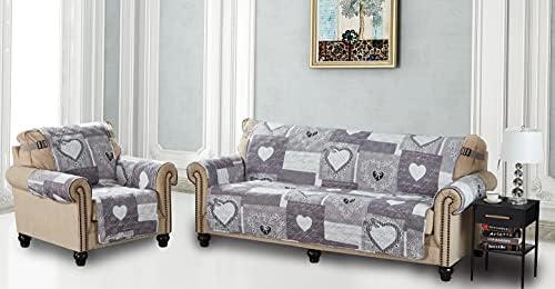 Brilliant Sunshine Heart Love Loveseat Slip Cover - Grey
