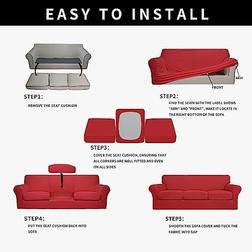 Easy Going 4 Piece Dual Waterproof Sofa Cover for Dogs and Kids