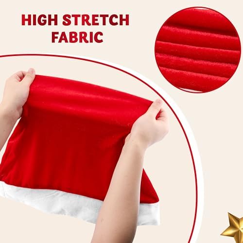 JOYIN 4 Pcs Christmas Chair Covers with Santa Hats 1