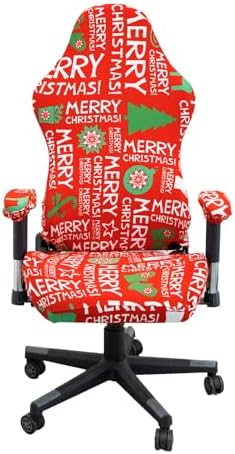 Gaming Chair Covers with Armrest Protection - Christmas Vermilion