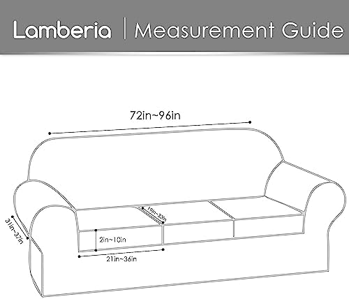 Lamberia High Stretch Sofa Cover for 3 Cushion Couch 4 Pieces 1