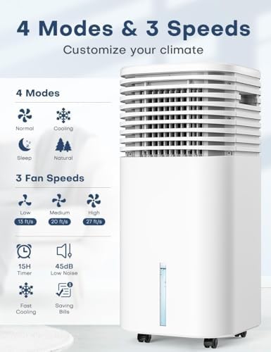 CENSTECH Windowless Evaporative Cooler with 4 Modes and 3 Speeds 1